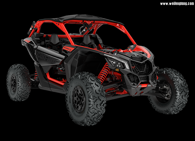 2018 Maverick X3 X rs TURBO R Triple Black and Can-Am Red_3-4 front.png